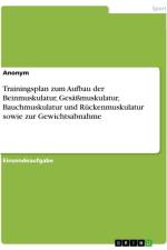 Trainingsplan zum Aufbau der Beinmuskulatur, Gesäßmuskulatur, Bauchmuskulatur und Rückenmuskulatur sowie zur Gewichtsabnahme af Anonymous