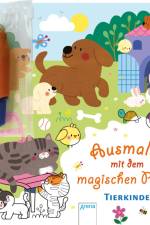Ausmalen mit dem magischen Pinsel. Tierkinder