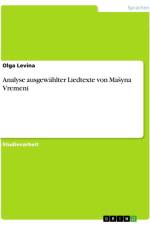 Analyse ausgewählter Liedtexte von Ma¿yna Vremeni af Olga Levina