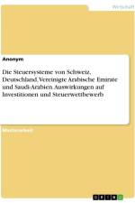 Die Steuersysteme von Schweiz, Deutschland, Vereinigte Arabische Emirate und Saudi-Arabien. Auswirkungen auf Investitionen und Steuerwettbewerb af Anonymous