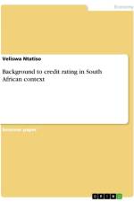Background to credit rating in South African context af Veliswa Ntatiso