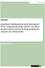 Qualitative Inhaltsanalyse nach Mayring des Texts 