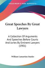 Great Speeches By Great Lawyers af William Lamartine Snyder