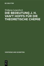 Die Bedeutung J. H. van't Hoffs fur die theoretische Chemie af Wolfgang Langenbeck
