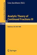 Analytic Theory of Continued Fractions III af Lisa Jacobsen