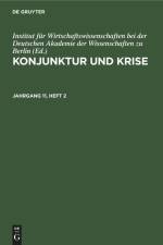 Konjunktur und Krise. Jahrgang 11, Heft 2 af Institut für Wirtschaftswissenschaften bei der Deutschen Akademie der Wissenschaften zu Berlin