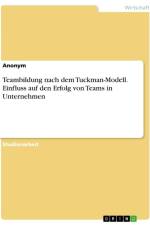 Teambildung nach dem Tuckman-Modell. Einfluss auf den Erfolg von Teams in Unternehmen af Anonymous
