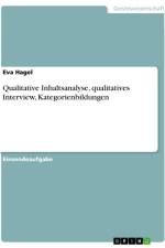 Qualitative Inhaltsanalyse, qualitatives Interview, Kategorienbildungen af Eva Hagel