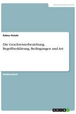 Die Geschwisterbeziehung. Begriffserklärung, Bedingungen und Art af Rabea Hotaki