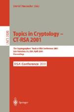 Topics in Cryptology - CT-RSA 2001 af David Naccache