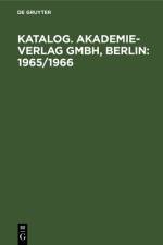 Katalog. Akademie-Verlag GmbH, Berlin