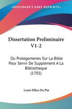 Dissertation Preliminaire V1-2 af Louis Ellies Du Pin