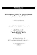 Reducing Response Burden in the American Community Survey: Proceedings of a Workshop af National Academies Of Sciences Engineeri