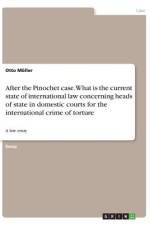 After the Pinochet case. What is the current state of international law concerning heads of state in domestic courts for the international crime of torture af Otto Moller