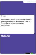 Development and Validation of Differential Spectrophotometric Method for Assay of Enrofloxacin in Bulk and Tablet Formulation af M. Patel