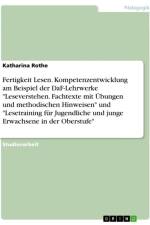 Fertigkeit Lesen. Kompetenzentwicklung am Beispiel der DaF-Lehrwerke 