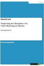 Steigerung der Akzeptanz von Video-Werbung in E-Books af Hannah Lotz