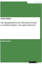 Die Spiegelfunktion der Meretlein-Novelle in Gottfried Kellers ¿Der grüne Heinrich¿ af Carina Thaler