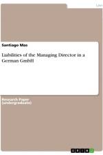 Liabilities of the Managing Director in a German GmbH af Santiago Mas