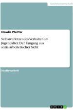 Selbstverletzendes Verhalten im Jugendalter. Der Umgang aus sozialarbeiterischer Sicht af Claudia Pfeiffer