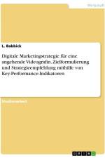 Digitale Marketingstrategie für eine angehende Videografin. Zielformulierung und Strategieempfehlung mithilfe von Key-Performance-Indikatoren af L. Babbick