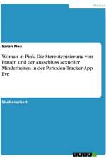 Woman in Pink. Die Stereotypisierung von Frauen und der Ausschluss sexueller Minderheiten in der Perioden-Tracker-App Eve af Sarah Neu