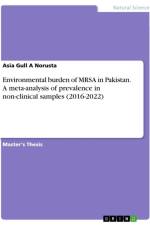 Environmental burden of MRSA in Pakistan. A meta-analysis of prevalence in non-clinical samples (2016-2022) af Asia Gull A Norusta