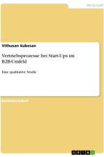 Vertriebsprozesse bei Start-Ups im B2B-Umfeld af Vithusan Subesan