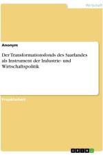 Der Transformationsfonds des Saarlandes als Instrument der Industrie- und Wirtschaftspolitik af Anonymous