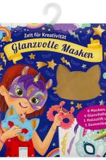 Krickel-Kratz-Malbilder. Glanzvolle Masken (6 Masken, 4 Glanzfolien, ein Holzstift und ein Gummiband)