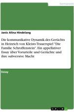 Die kommunikative Dynamik des Gerüchts in Heinrich von Kleists Trauerspiel 