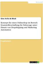 Konzept für einen Onlineshop im Bereich Ersatzteilbeschaffung für Fahrzeuge unter Einsatz von Dropshipping und Marketing Automation af Gino Avila de Block