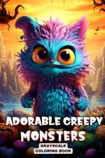 Adorable Creepy Monsters Grayscale Coloring Book af Ariana Raisa