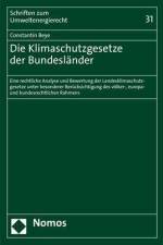 Die Klimaschutzgesetze der Bundesländer af Constantin Beye