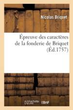 Épreuve des caractères de la fonderie de Briquet af Nicolas Briquet