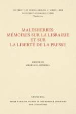 Malesherbes: Memoires sur la librairie et sur la liberte de la presse af Graham E. Rodmell