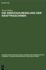 Die Drehzahlregelung der Kraftmaschinen af Pohlenz Werner Pohlenz