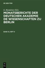 Monatsberichte der Deutschen Akademie de Wissenschaften zu Berlin