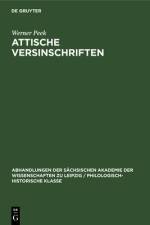Attische Versinschriften af Peek Werner Peek