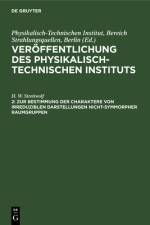 Zur Bestimmung der Charaktere von irreduziblen Darstellungen nicht-symmorpher Raumgruppen af Streitwolf H. W. Streitwolf