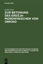 Zur Betonung des Erdzja-Mordwinischen von Orkino af Lewy Ernst Lewy