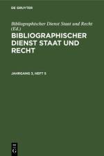 Bibliographischer Dienst Staat und Recht