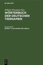 Die Namen der Libelle af Nitsche Georg Nitsche