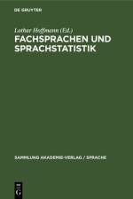 Fachsprachen und Sprachstatistik