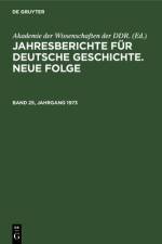 Jahresberichte fur deutsche Geschichte. Neue Folge
