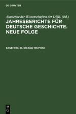 Jahresberichte fur deutsche Geschichte. Neue Folge