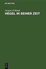 Hegel in seiner Zeit af D'hondt Jacques D'hondt