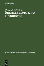 Ubersetzung und Linguistik af Svejcer Aleksandr D. Svejcer