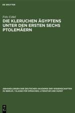 Die Kleruchen Agyptens unter den ersten sechs Ptolemaern af Uebel Fritz Uebel