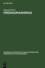 Fruhhumanismus af Winter Eduard Winter
